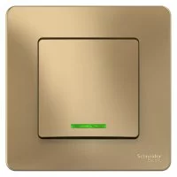 Выключатель Systeme Electric Blanca одноклавишный встраиваемый титан с подсветкой (BLNVS010114)