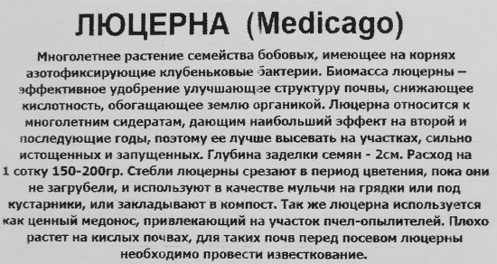 Семена газонной травы Люцерна 0.5 кг