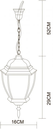 Светильник садово-парковый подвесной Arte Lamp Pegasus черно-золотой 170 мм E27 60 Вт IP44 (A3151SO-1BN)