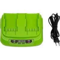 Быстрое зарядное устройство для 2-х аккумуляторов GreenWorks 2938807