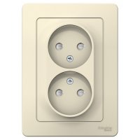 Розетка Systeme Electric Blanca встраиваемая молочная со шторками (BLNRS000122)