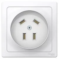 Розетка силовая для электроплит Systeme Electric Blanca скрытая установка с заземлением 3P+N 32 А 440 В IP20 белая (BLNSR003241)