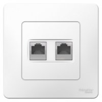 Розетка компьютерная Systeme Electric Blanca встраиваемая белая 2хRJ45 (BLNIS045451)