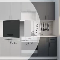 Кухонный шкаф навесной над вытяжкой Неро 50x33.8x29 см МДФ цвет графит