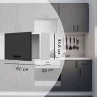 Кухонный шкаф навесной над вытяжкой Неро 60x33.8x29 см МДФ цвет графит