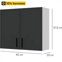 Кухонный шкаф навесной Неро 80x67.6x29 см МДФ цвет графит