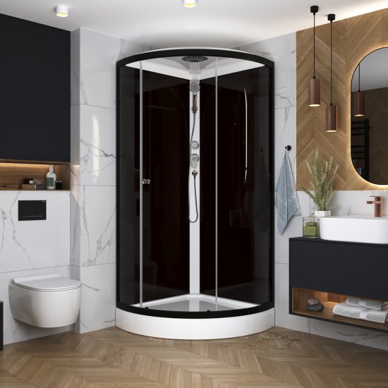 Душевая кабина Domani-Spa Simple низкий поддон 90x90 см цвет черный