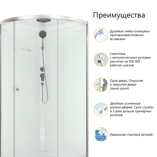 Душевая кабина Domani-Spa Simple низкий поддон 90x90 см цвет хром