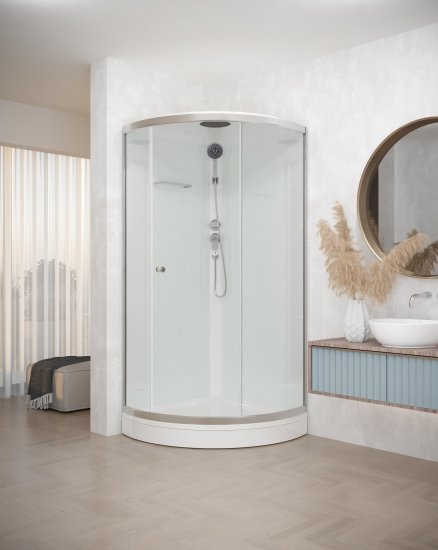 Душевая кабина Domani-Spa Simple низкий поддон 90x90 см цвет хром