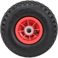 Пневматическое колесо TOR PR 1805 пластиковый обод, симметричная ступица, шарикопшипник (260 мм, ось 20 мм, 3.00-4)