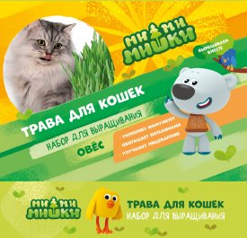 Набор для выращивания Ми-ми-мишки Трава для кошек овес