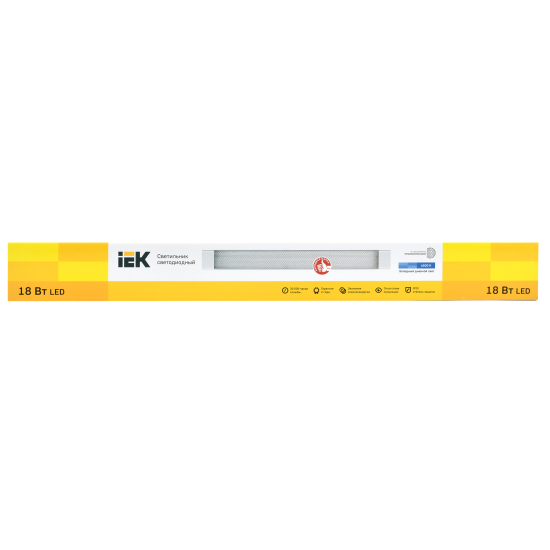 Светильник линейный светодиодный IEK ДБО 4013 600 мм 18 Вт холодный белый свет