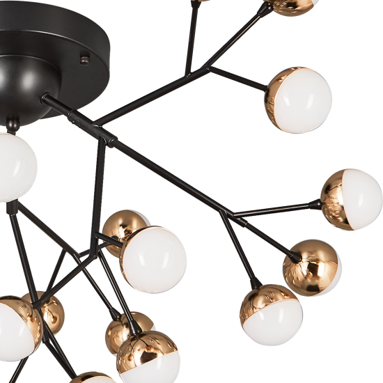 Люстра Freya FR5149PL-27G, 27 ламп, 27 м², цвет черный/белый