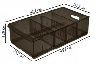 Контейнер для хранения Optima 24.2x12.9x44.7 см полипропилен цвет коричневый