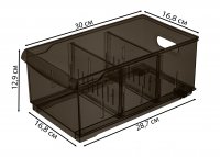 Контейнер для хранения Optima 16.5x12.9x30.5 см полипропилен цвет коричневый