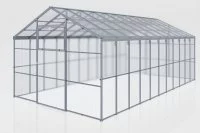 Каркас теплицы Домик с 3 форточками сталь 400x300x230 см