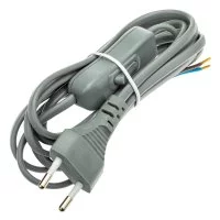 Кабель для светильника Duwi IP20 250 В 1,9 м с выключателем серебро (24517 9)