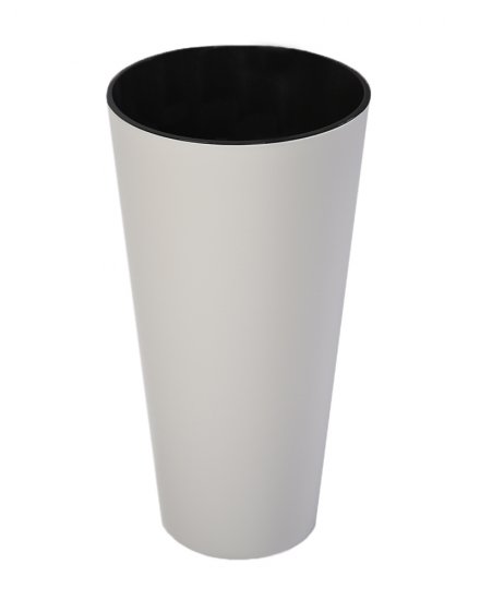 Кашпо для цветов Аттика ø30 h58 см v28 л пластик светло-серый