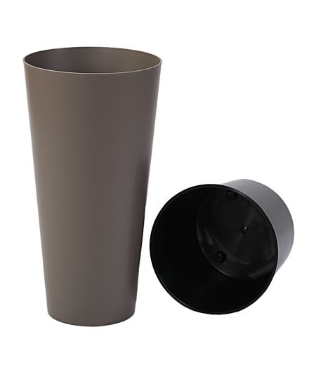 Кашпо для цветов Аттика ø30 h58 см v28 л пластик капучино