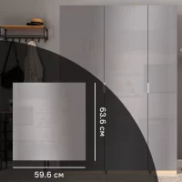 Дверь для шкафа Лион Аша грей 59.6x63.6x1.6 см ЛДСП цвет серый