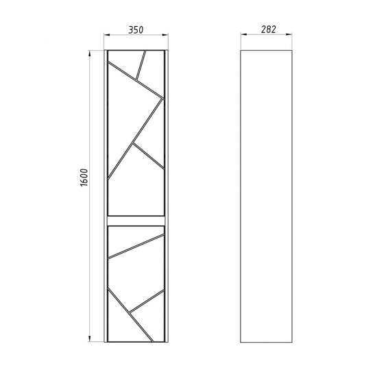 Пенал АСБ-Мебель Диана 35 см подвесной серый/дуб янтарный