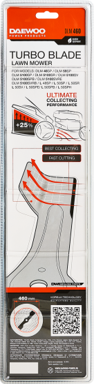 Нож для газонокосилки Daewoo DLM 460 сталь 562 мм