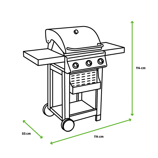 Газовый гриль Naterial Alton 3 конфорки