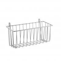 Корзина навесная для стеллажа Spaceo 28x9.7x13.5 см цвет хром