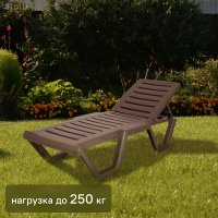 Шезлонг Атлант 184x62x33 см пластик цвет мокко