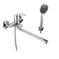 Смеситель для ванны Corsa Deco Wave L хром однорычажный с длинным изливом с лейкой (1010686)