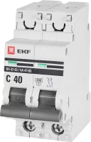 Автоматический выключатель EKF ВА47-63 2P C40 A 4.5 кА