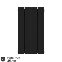 Радиатор секционный Rifar Supremo S50004RAL9005 500/90 4 секции боковое подключение биметалл черный