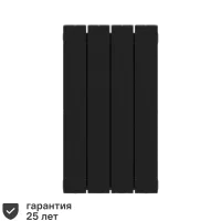 Радиатор секционный Rifar Supremo S50004RAL9005 500/90 4 секции боковое подключение биметалл черный