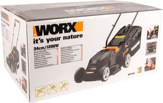 Газонокосилка электрическая Worx WP721Е 1200 Вт 34 см