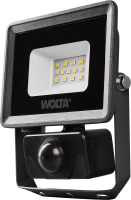 Прожектор светодиодный уличный Wolta WFL-10W/08S 10 Вт 5700 К IP65 нейтральный белый свет с датчиком движения