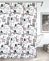 Штора для ванной Bath Plus Cute Puppy CH-21296 180x180 см цвет белый серый розовый