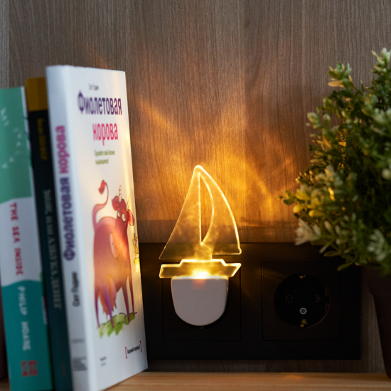 Ночник Парус одинокий 230 В, белое свечение, цвет белый