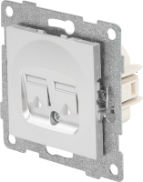 Розетка компьютерная встраиваемая Gusi Electric без заземления RJ45/RJ12 цвет серебро