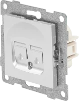 Розетка компьютерная встраиваемая Gusi Electric без заземления RJ45/RJ12 цвет серебро