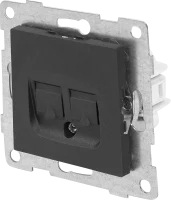 Розетка компьютерная встраиваемая Gusi Electric без заземления RJ45/RJ12 цвет графит
