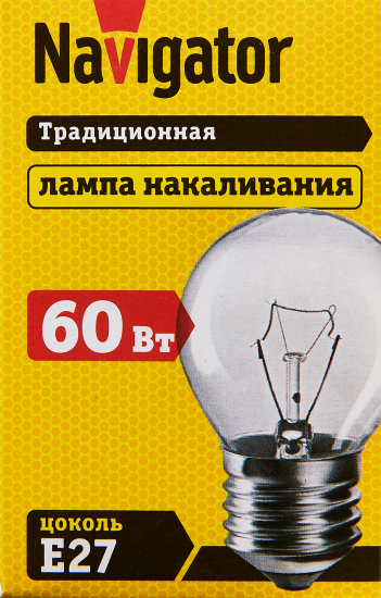 Лампа накаливания Navigator E27 230 В 60 Вт шар 660 лм