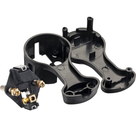 Вилка угловая с заземлением 16 А 230 В Düwi черная (30477 7)