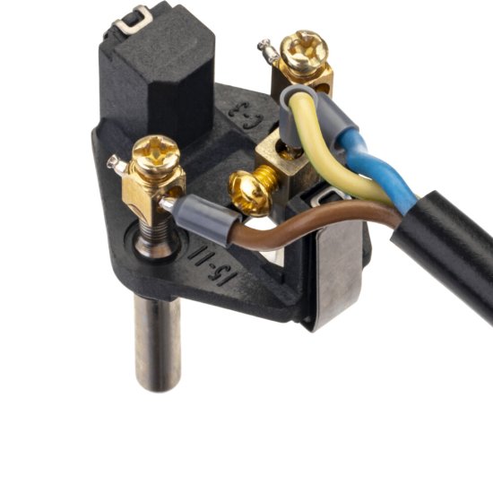 Вилка угловая с заземлением 16 А 230 В Düwi черная (30477 7)