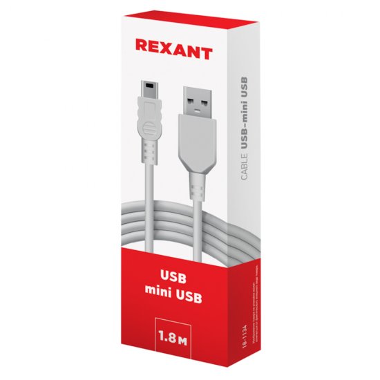 Кабель USB-A/mini USB Rexant 1 А 1,8 м (18-1134)