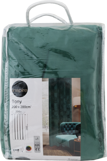 Штора со скрытыми петлями Inspire Tony 200x280 см цвет изумрудный Exotic 1