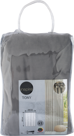 Штора со скрытыми петлями Inspire Tony 200x280 см цвет серый Granit 3