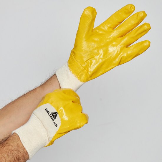 Перчатки х/б с нитриловым покрытием Delta Plus NI015 желтые 10 (XL)