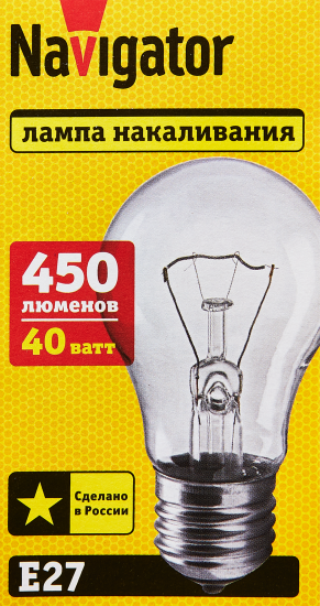 Лампа накаливания Navigator E27 230 В 40 Вт груша 415 лм