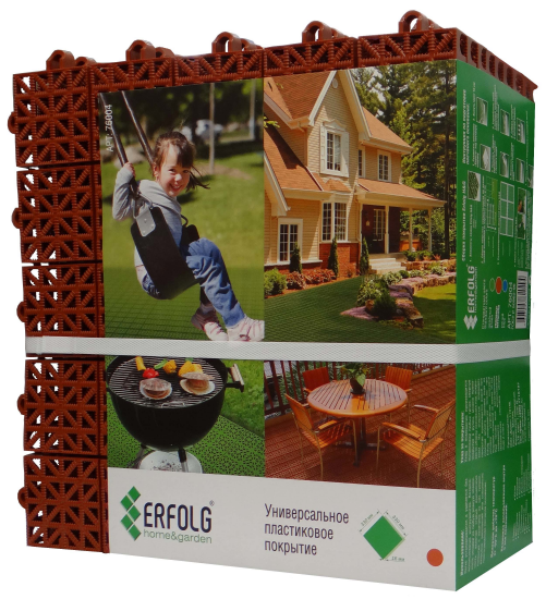 Покрытие садовое модульное 33x33x1.6 см 9 шт 1 м² цвет коричневый