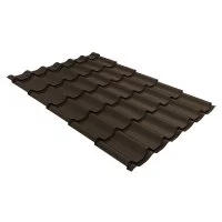 Металлочерепица 1,18х2,25 м 0,5 мм Grand Line Классик темно-коричневая RR 32 rooftop matte